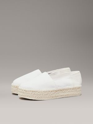 bright white/creamy white platform espadrilles for women calvin klein jeans