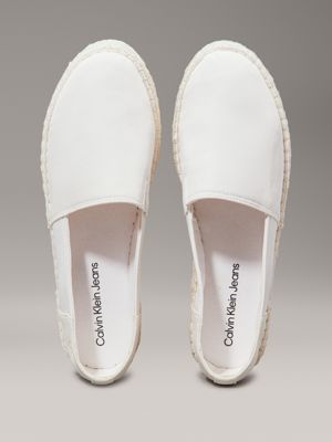 bright white/creamy white platform espadrilles for women calvin klein jeans