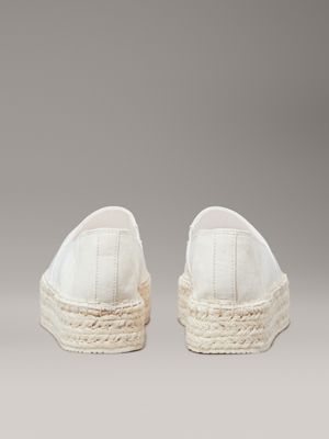 bright white/creamy white platform espadrilles for women calvin klein jeans