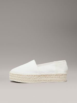 bright white/creamy white platform espadrilles for women calvin klein jeans