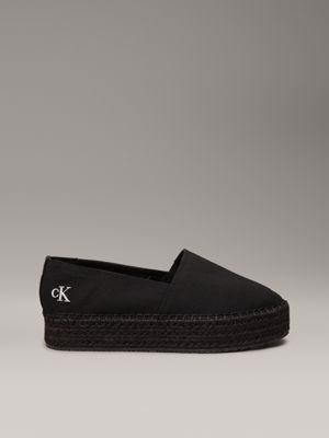 black canvas platform espadrilles for women calvin klein jeans