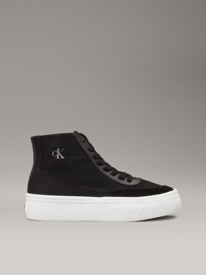 black canvas platform high-top trainers for women calvin klein jeans