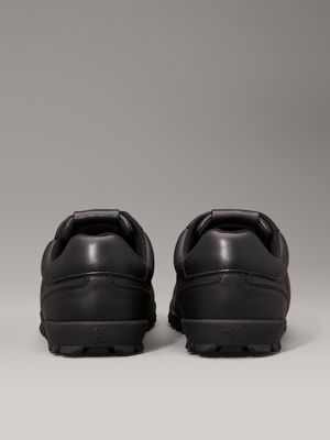 ck black leather low profile trainers for women calvin klein jeans