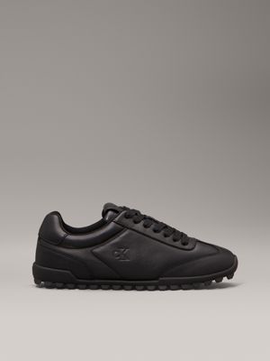 black leather low profile trainers for women calvin klein jeans