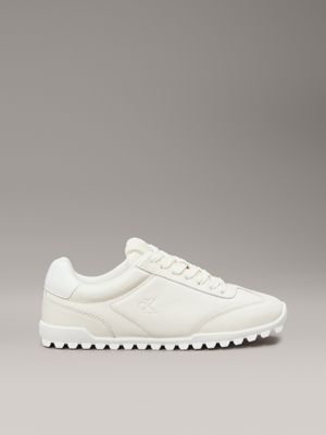 white leather low profile trainers for women calvin klein jeans