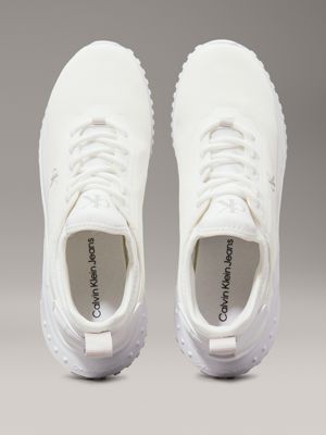 bright white/oyster mushroom ripstop trainers for women calvin klein jeans