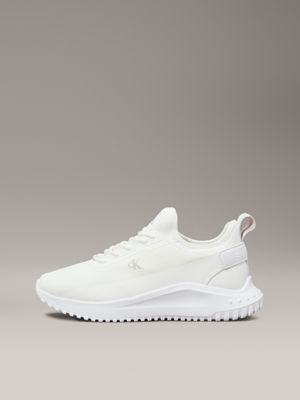 bright white/oyster mushroom ripstop trainers for women calvin klein jeans