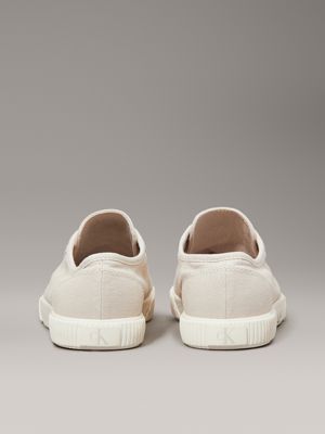 eggshell canvas low profile trainers for women calvin klein jeans