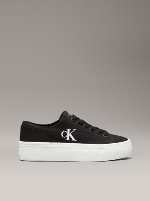 black canvas platform trainers for women calvin klein jeans