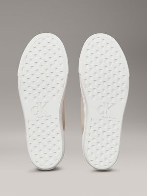 baskets à plateforme en toile eggshell/creamy white pour femmes calvin klein jeans