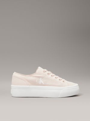 pink canvas platform trainers for women calvin klein jeans