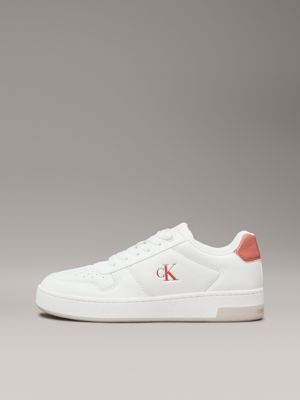 bright white/aragon leather trainers for women calvin klein jeans