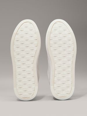 bright white/black leather platform trainers for women calvin klein jeans