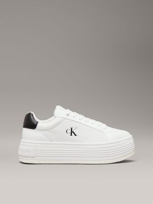 white leather platform trainers for women calvin klein jeans