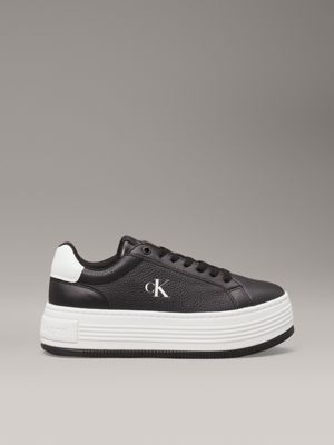 black leather platform trainers for women calvin klein jeans