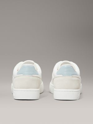 bright white/creamy white/cloud blu suede trainers for women calvin klein jeans