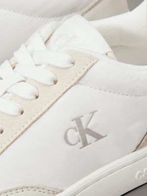 bright white/creamy white/cloud blu suede trainers for women calvin klein jeans