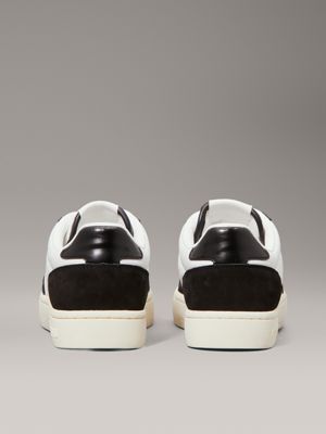 bright white/black suede trainers for women calvin klein jeans