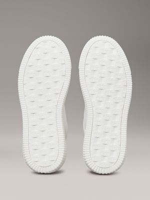 bright white/creamy white/cloud blu leather trainers for women calvin klein jeans