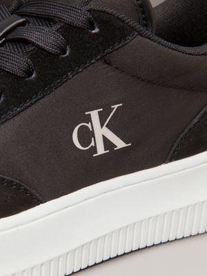 black/bright white leather trainers for women calvin klein jeans