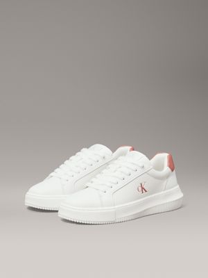 bright white/aragon leather trainers for women calvin klein jeans