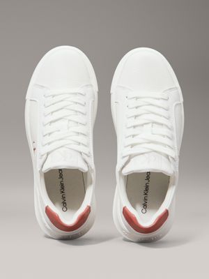 bright white/aragon leather trainers for women calvin klein jeans