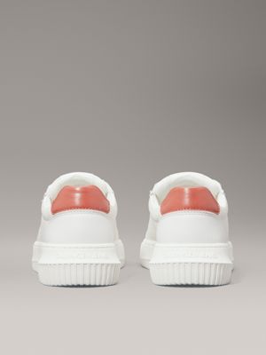 bright white/aragon leather trainers for women calvin klein jeans