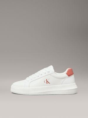 bright white/aragon leather trainers for women calvin klein jeans