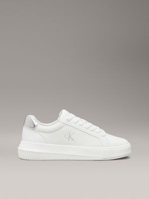 white leather trainers for women calvin klein jeans