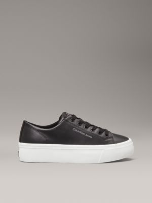 black leather platform trainers for women calvin klein jeans