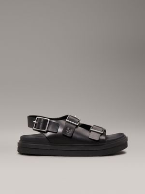 black leather sandals for women calvin klein jeans