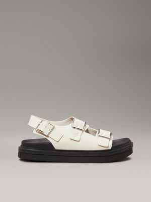 beige leather sandals for women calvin klein jeans