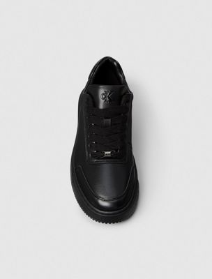 triple black leather chunky trainers for women calvin klein jeans