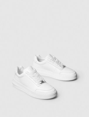 triple bright white leather chunky trainers for women calvin klein jeans