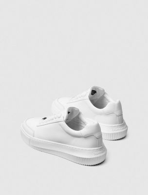 triple bright white leather chunky trainers for women calvin klein jeans