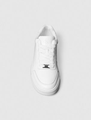 Calvin klein leather chunky trainers white discount