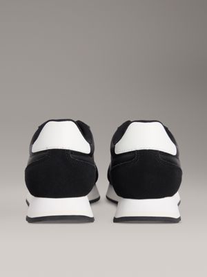 black/bright white leather trainers for women 