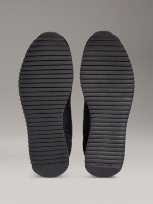 black/bright white leather trainers for women 