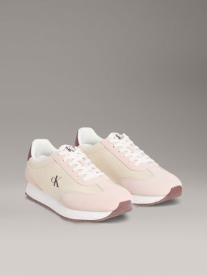 pistachio/whisper pink leather trainers for women 