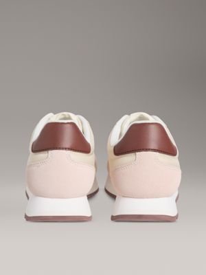 pistachio/whisper pink leather trainers for women 