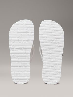 bright white/black platform flip flops for women calvin klein jeans