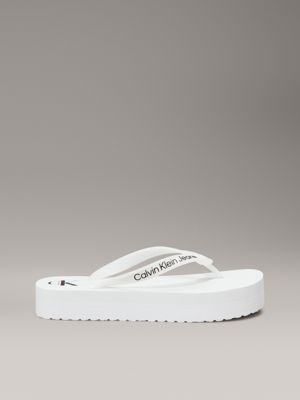 white platform flip flops for women calvin klein jeans