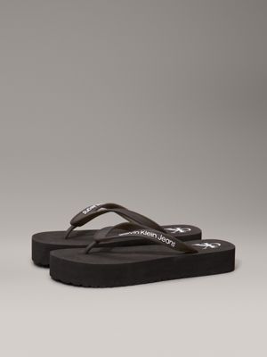 infradito con plateau black/bright white da donne calvin klein jeans