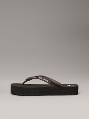 infradito con plateau black/bright white da donne calvin klein jeans