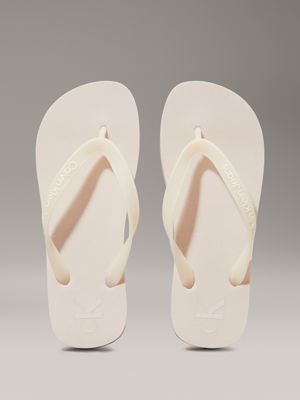 whisper pink/bright white platform flip flops for women calvin klein jeans