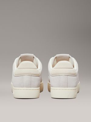 oyster mushroom/creamy white suede trainers for women calvin klein jeans