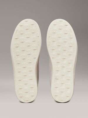 oyster mushroom/creamy white suede trainers for women calvin klein jeans