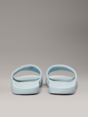 triple cloud blue canvas logo sliders for women calvin klein jeans