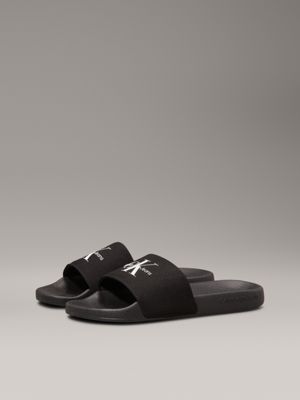 black canvas sliders for women calvin klein jeans