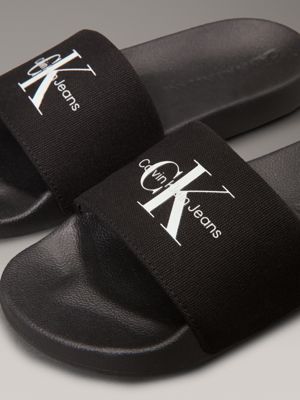 black canvas sliders for women calvin klein jeans